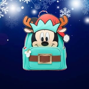 Loungefly Disney Light Up Mickey Mouse Reindeer Cosplay Mini Backpack